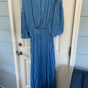Elegant Joseph Ribkoff Blue Pleated Dress NWOT